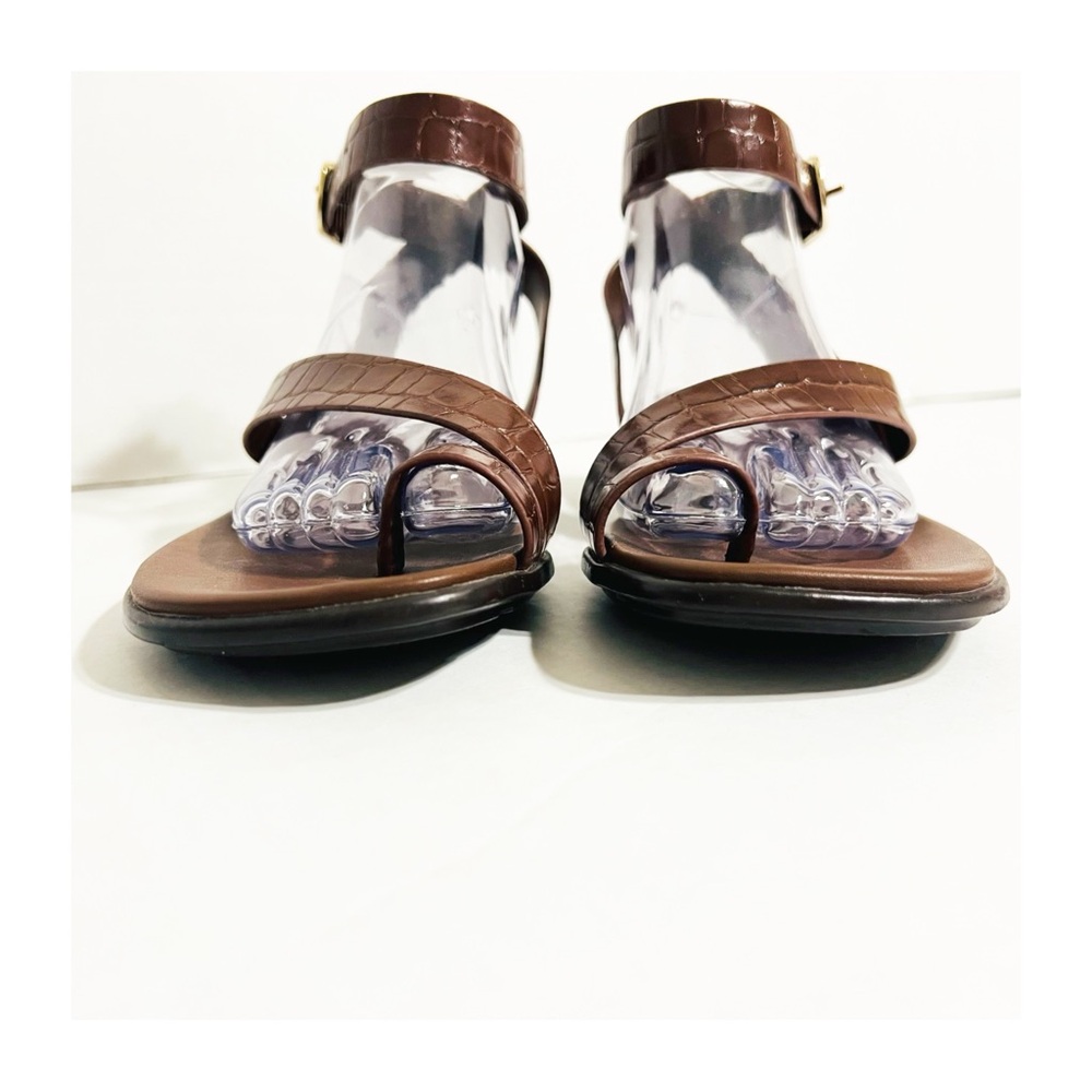 Naturalizer Birch Sandal Dark Brown Croc-Embossed Cappuccino Croco Faux Leather - Picture 4 of 9